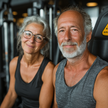 Активні люди старшого віку займаються фітнесом